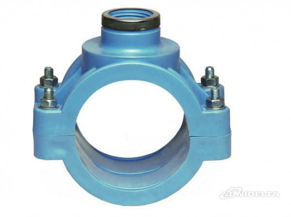 PP 75 x 2" Anbohrschelle IG mit Verstärkung blau | PN16