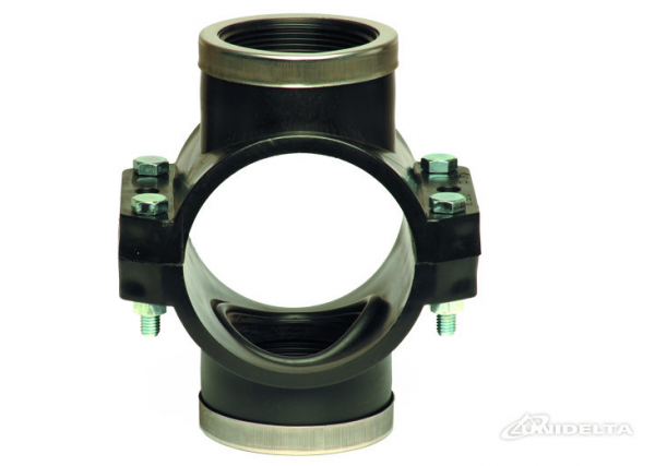PP 40 x ¾" Doppel- Anbohrschelle mit Verstärkung IG