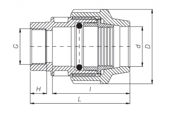 PP 75 x 2" Anschlussverschraubung mit Innengewinde