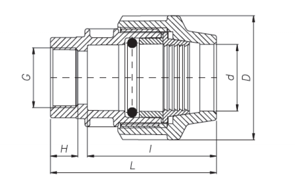 PP 75 x 2 ½" Anschlussverschraubung mit Innengewinde