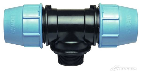 PP 20 x 1/2" x 20 T-Stück 90° mit Außengewinde